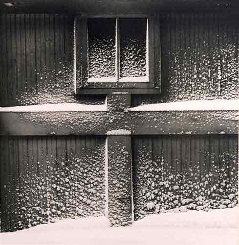Snow on Garage Door [also titled: Haags Alley, Rochester], Vintage silver print, 1960