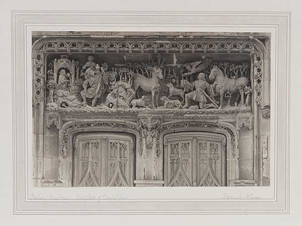 Chateau Amboise, Sculpture of Chapel Door, Vintage platinum print, ca. 1905