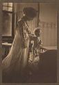 Portrait of Martha Flosom Maple with Son Elliott Maple, Vintage platinum print, August 1909.