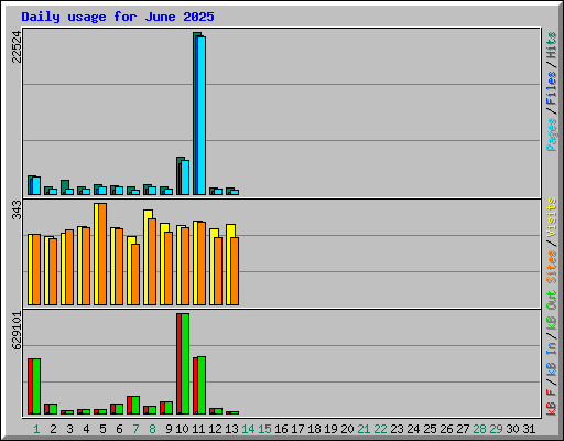 Daily usage for June 2025