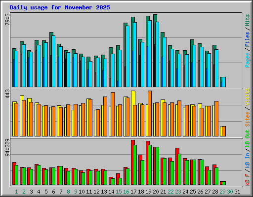 Daily usage for November 2025