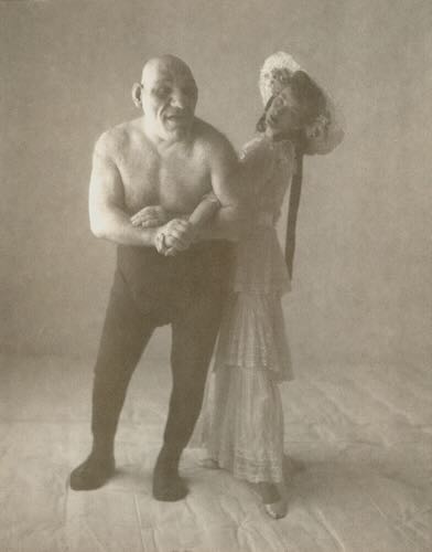 Dorian Leigh and Maurice Tillet, Vintage bleached and toned silver print, 1946
